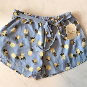 Pineapple Print Summer Shorts